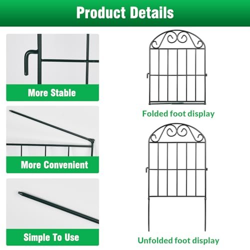 ADAVIN 24 Panels Collapsible Garden Fence Animal Barrier